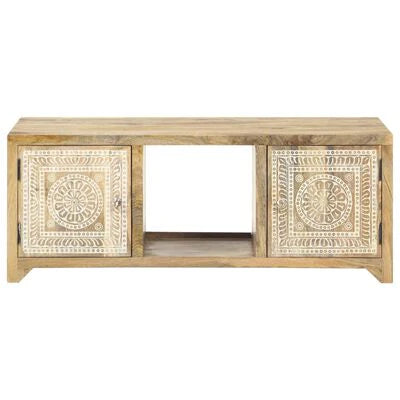 The Mandala Artisan Hand-Carved Mango Wood Coffee Table