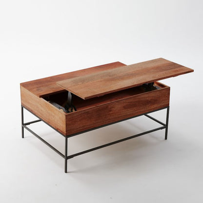 Industrial Lift-Top Mango Wood Coffee Table